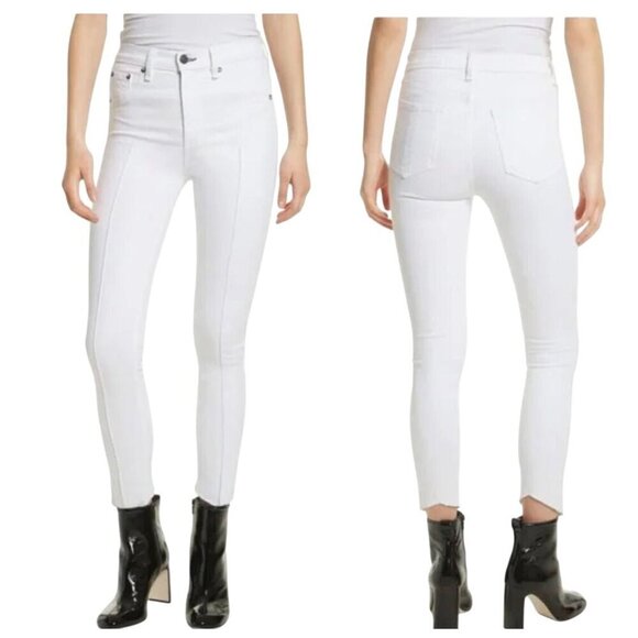 NWT Rag & Bone High Rise Ankle Skinny Jeans In White Manson Size 28 - Picture 2 of 10